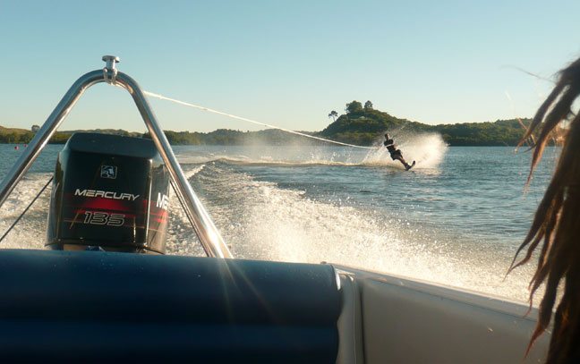 Water skiing on Lake Rotoiti